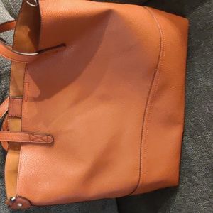 Tote Lg 3 piece madi claire /terrecotta/orange /dark spice  /faux leather tote